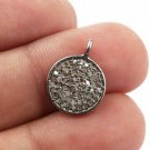 Round Disc Pendant Pave Diamond 925 Silver Jewelry Findings Diamond Findings.