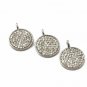 Round Disc Pendant Pave Diamond 925 Silver Jewelry Findings Diamond Findings.