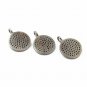 Round Disc Pendant Pave Diamond 925 Silver Jewelry Findings Diamond Findings.
