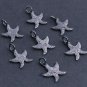Pave Diamond Star Fish Charm Pendant 925 Silver Sea Charm Pendant.