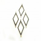Pave Diamond Necklace Connector 925 Silver Diamond Double Bail Connector.