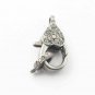 Pave Diamond Lobster Clasp 925 Silver Diamond Findings Chain Connector Jewelry.