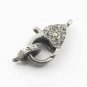 Pave Diamond Lobster Clasp 925 Silver Diamond Findings Chain Connector Jewelry.