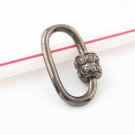 Pave Diamond Oval Carabiner Lock 925 Silver Diamond Additional Jewelry Findings.
