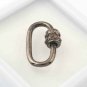 Pave Diamond Oval Carabiner Lock 925 Silver Diamond Additional Jewelry Findings.