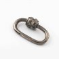 Pave Diamond Oval Carabiner Lock 925 Silver Diamond Additional Jewelry Findings.
