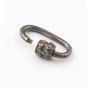 Pave Diamond Oval Carabiner Lock 925 Silver Diamond Additional Jewelry Findings.