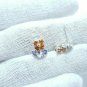 Spessartine Garnet Flower Stud Earring In 925 Silver For Christmas Gift.