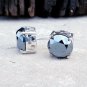 Black Spinel Stud Earring 925 Sterling Silver Earring For Birthdays Gift #NS1651