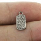 Pave Diamond Rectangle Charm Pendant 925 Sterling Silver Jewelry Findings Gift.