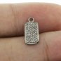 Pave Diamond Rectangle Charm Pendant 925 Sterling Silver Jewelry Findings Gift.