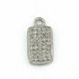 Pave Diamond Rectangle Charm Pendant 925 Sterling Silver Jewelry Findings Gift.