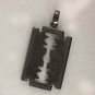 Genuine 0.95 Ct Pave Diamond Razor Blade Pendant 925 Sterling Silver Fashion.
