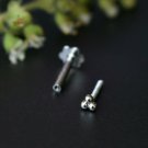 14k Solid Gold Tiny Trinity Nose Piercing Body Piercing Nose Ear Stud Lip Stud.