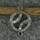Pave Diamond Ball Connector 925 Silver Diamond Tennis Ball Jewelry Connector.