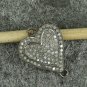 Pave Diamond Connector Findings 925 Sterling Silver Heart Love Diamond Pendant.