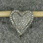 Pave Diamond Connector Findings 925 Sterling Silver Heart Love Diamond Pendant.