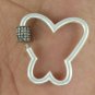 Pave Diamond Carabiner Lock Butterfly Shape Clasp 925 Silver Diamond Findings.