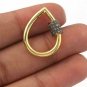 Pave Diamond Pear Drop Carabiner Lock 925 Silver Diamond Additional Jewelry Lock