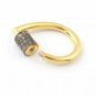 Pave Diamond Pear Drop Carabiner Lock 925 Silver Diamond Additional Jewelry Lock