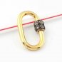 Pave Diamond Oval Carabiner 925 Silver Diamond Carabiner Lock Additional Finding