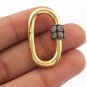 Pave Diamond Oval Carabiner 925 Silver Diamond Carabiner Lock Additional Finding