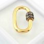 Pave Diamond Oval Carabiner 925 Silver Diamond Carabiner Lock Additional Finding