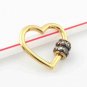 Pave Diamond Heart Carabiner Lock 925 Silver Diamond Jewelry Connector Findings.