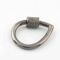 Pave Diamond Pear Carabiner Lock 925 Silver Diamond Jewelry Connector Findings.