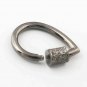 Pave Diamond Pear Carabiner Lock 925 Silver Diamond Jewelry Connector Findings.