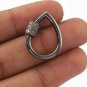Pave Diamond Pear Carabiner Lock 925 Silver Diamond Jewelry Connector Findings.