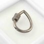 Pave Diamond Pear Carabiner Lock 925 Silver Diamond Jewelry Connector Findings.