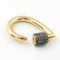 Pave Diamond Pear Carabiner Lock 925 Silver Diamond Jewelry Chain Lock Connector