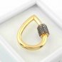 Pave Diamond Pear Carabiner Lock 925 Silver Diamond Jewelry Chain Lock Connector