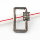 Pave Diamond Rectangle Carabiner Lock 925 Silver Diamond Jewelry Findings Lock.