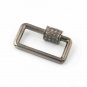 Pave Diamond Rectangle Carabiner Lock 925 Silver Diamond Jewelry Findings Lock.