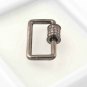 Pave Diamond Rectangle Carabiner Lock 925 Silver Diamond Jewelry Findings Lock.