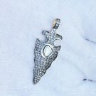Pave Diamond Arrowhead Charm Pendant 925 Silver Diamond Findings With Rose Cut. Pave Diamond Arrowhead Charm Pendant 925 Silver Diamond Findings With Rose Cut.