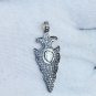 Pave Diamond Arrowhead Charm Pendant 925 Silver Diamond Findings With Rose Cut.
