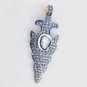 Pave Diamond Arrowhead Charm Pendant 925 Silver Diamond Findings With Rose Cut.