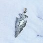 Pave Diamond Arrowhead Charm Pendant 925 Silver Diamond Findings With Rose Cut.
