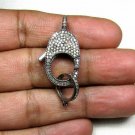 Pave Diamond Lobster Clasps 925 Silver Diamond Jewelry Findings.