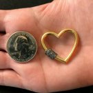 Heart Carabiner Clasps Pave Diamond Clasps Findings 925 Silver Diamond Jewelry.