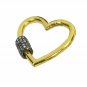 Heart Carabiner Clasps Pave Diamond Clasps Findings 925 Silver Diamond Jewelry.