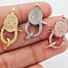 Pave Diamond Lobster Clasp 1 pc  925 Sterling Silver Jewelry findings 3 shades