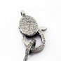 Pave Diamond Lobster Clasp 1 pc  925 Sterling Silver Jewelry findings 3 shades