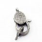 Pave Diamond Lobster Clasp 1 pc  925 Sterling Silver Jewelry findings 3 shades