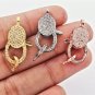 Pave Diamond Lobster Clasp 1 pc  925 Sterling Silver Jewelry findings 3 shades