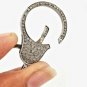 Pave Diamond Lobster Clasp 925 Sterling Silver Pave Diamond Jewelry Findings.