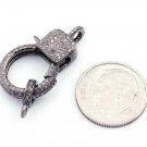 Pave Diamond Lobster Clasp 925 Sterling Silver Jewelry findings for chain